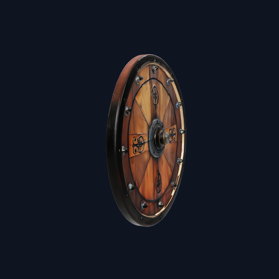 Ancient Wooden Shield Model Pack